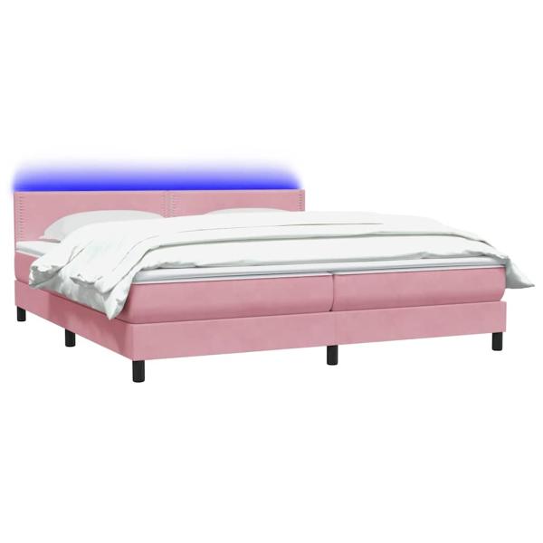 Boxspringbett mit Matratze Rosa 180x210 cm Samt
