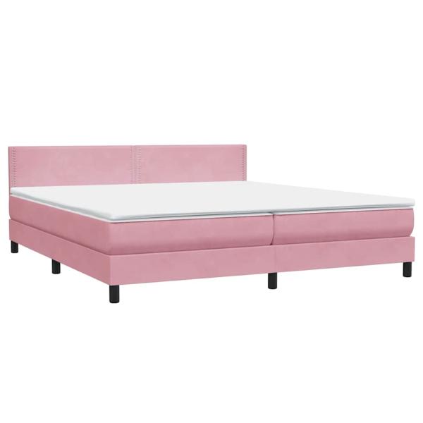 Boxspringbett mit Matratze Rosa 180x210 cm Samt