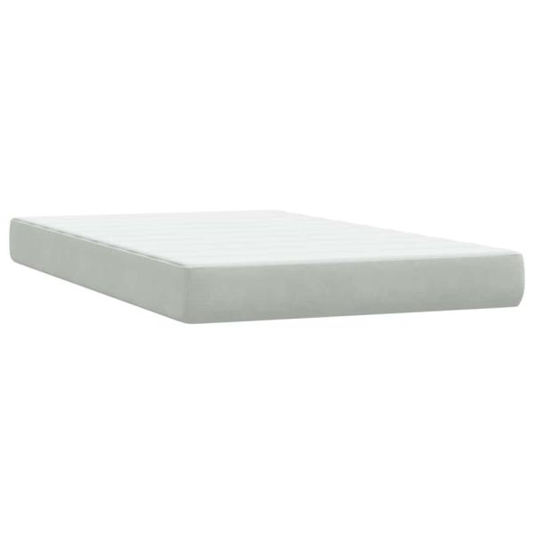 Boxspringbett mit Matratze Hellgrau 120x220 cm Samt