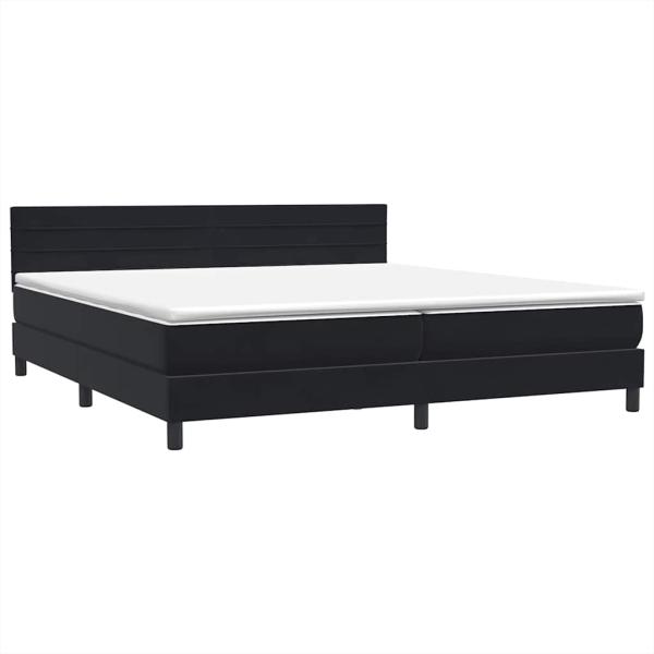 Boxspringbett mit Matratze Schwarz 180x210 cm Samt