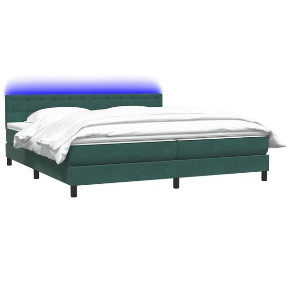 ARDEBO.de - Boxspringbett mit Matratze Dunkelgrün 180x220 cm Samt