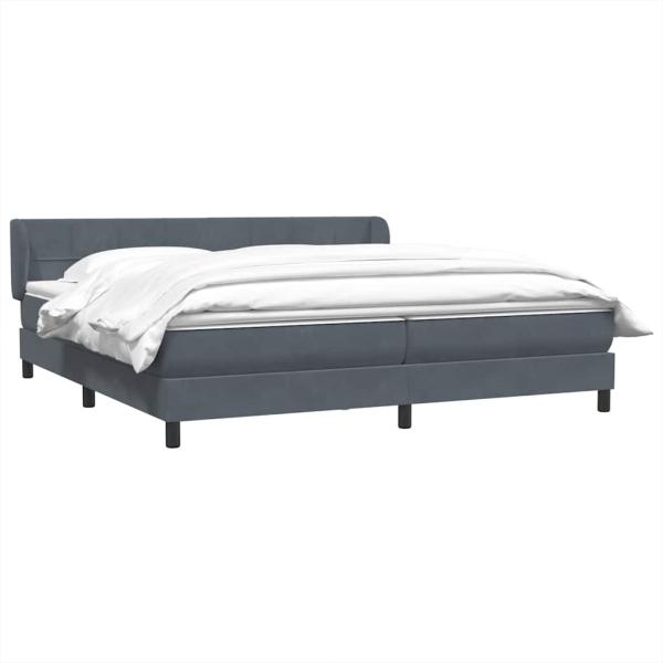 Boxspringbett mit Matratzen Dunkelgrau 180x210 cm Samt