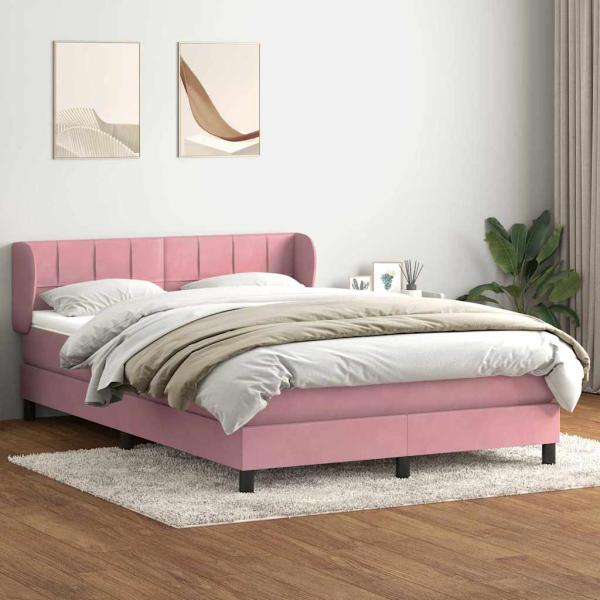ARDEBO.de - Boxspringbett mit Matratze Rosa 160x210 cm Samt
