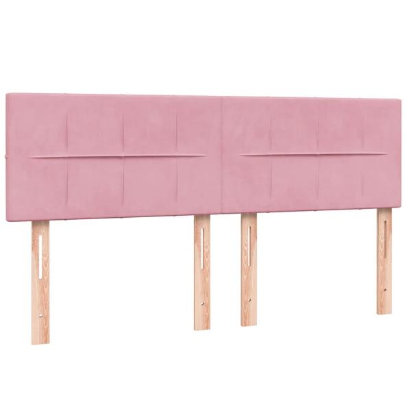 Boxspringbett mit Matratze Rosa 160x210 cm Samt