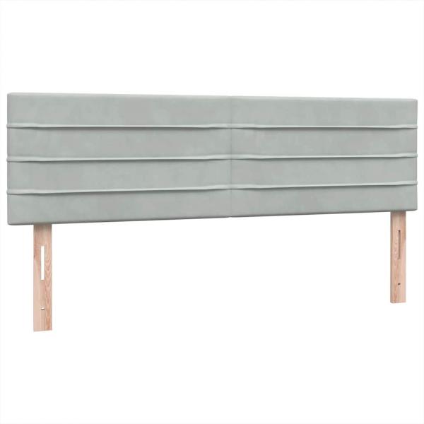 Boxspringbett mit Matratze Hellgrau 140x210 cm Samt