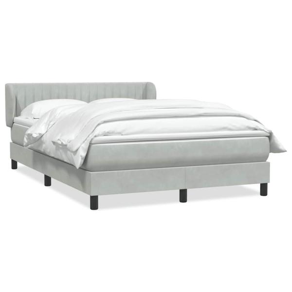 Boxspringbett mit Matratze Hellgrau 140x210 cm Samt