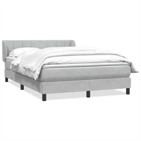 Boxspringbett mit Matratze Hellgrau 160x210 cm Samt