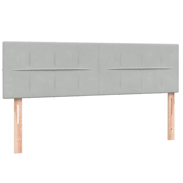 Boxspringbett mit Matratze Hellgrau 160x210 cm Samt