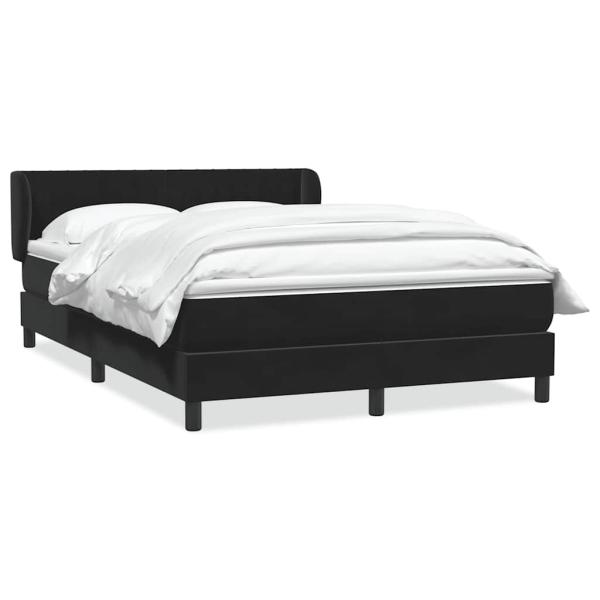 Boxspringbett mit Matratze Schwarz 140x210 cm Samt
