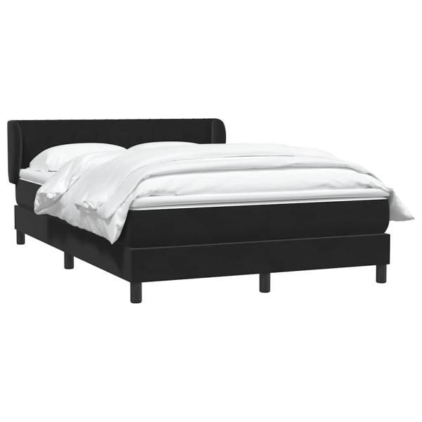 Boxspringbett mit Matratze Schwarz 140x210 cm Samt