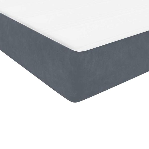 Boxspringbett mit Matratze Dunkelgrau 80x220 cm Samt