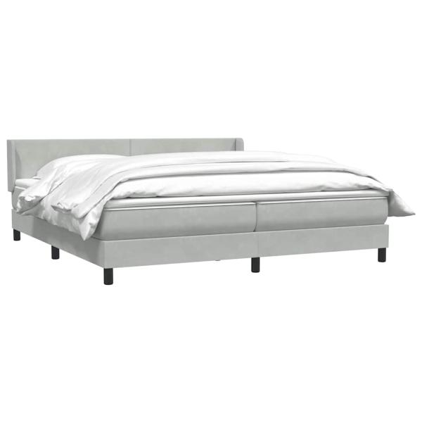 Boxspringbett mit Matratze Hellgrau 180x220 cm Samt