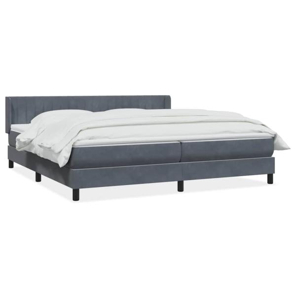 Boxspringbett mit Matratze Dunkelgrau 180x220 cm Samt