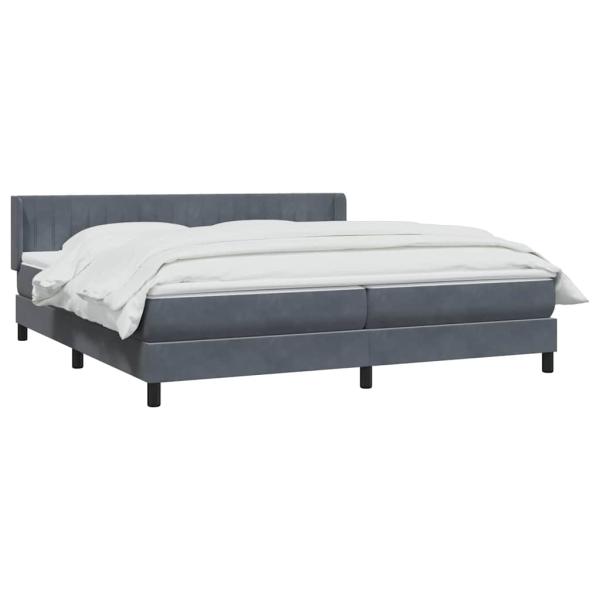 Boxspringbett mit Matratze Dunkelgrau 180x220 cm Samt