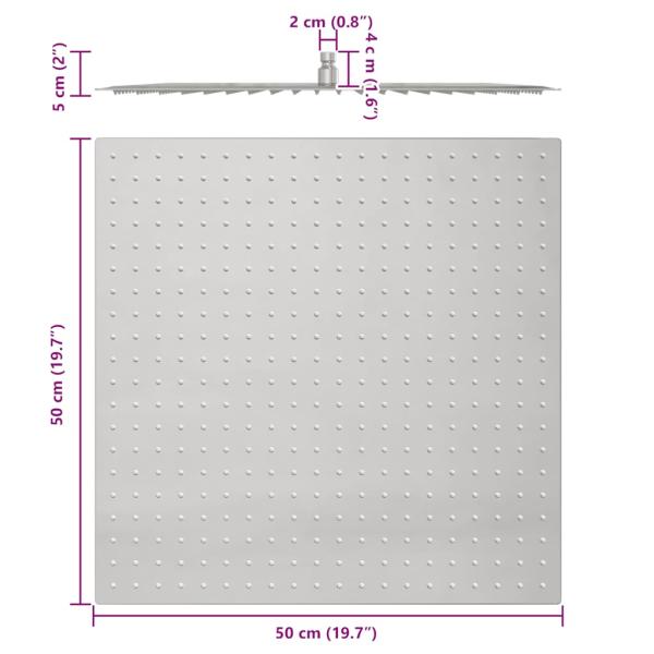 Regenbrause Edelstahl 304 50x50 cm Quadrat