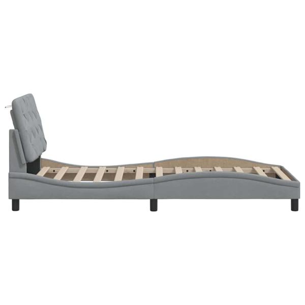 Bettgestell ohne Matratze Hellgrau 90x200 cm Stoff