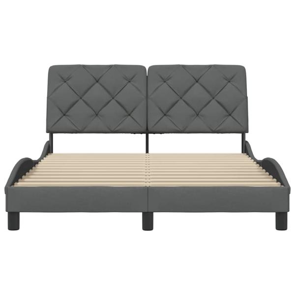 Bettgestell ohne Matratze Dunkelgrau 140x200 cm Stoff