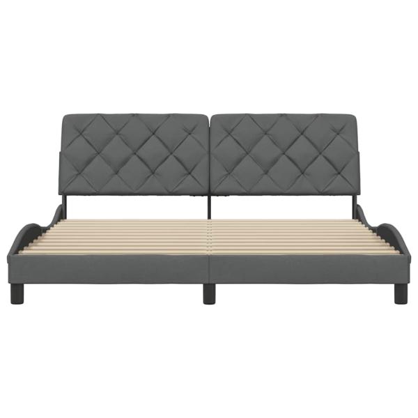 Bettgestell ohne Matratze Dunkelgrau 180x200 cm Stoff