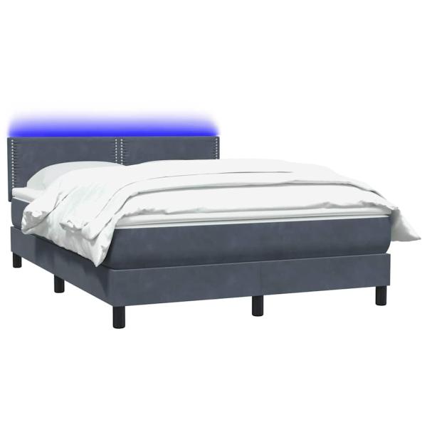 Boxspringbett mit Matratze Dunkelgrau 140x220 cm Samt