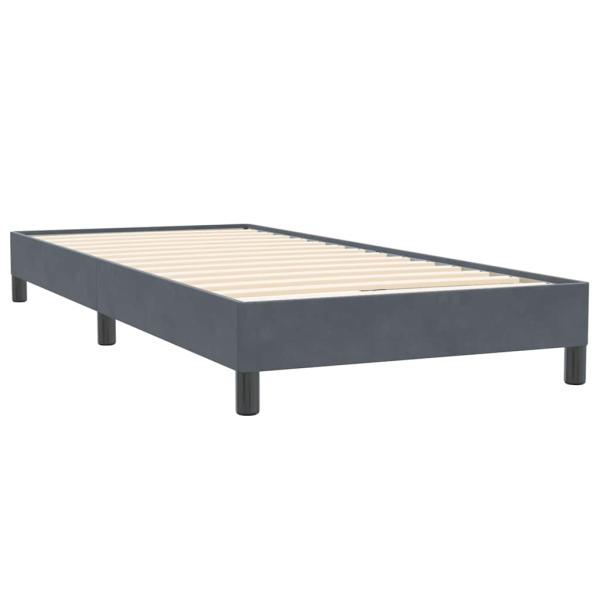 Boxspringbett mit Matratze & LED Dunkelgrau 80x220 cm Samt