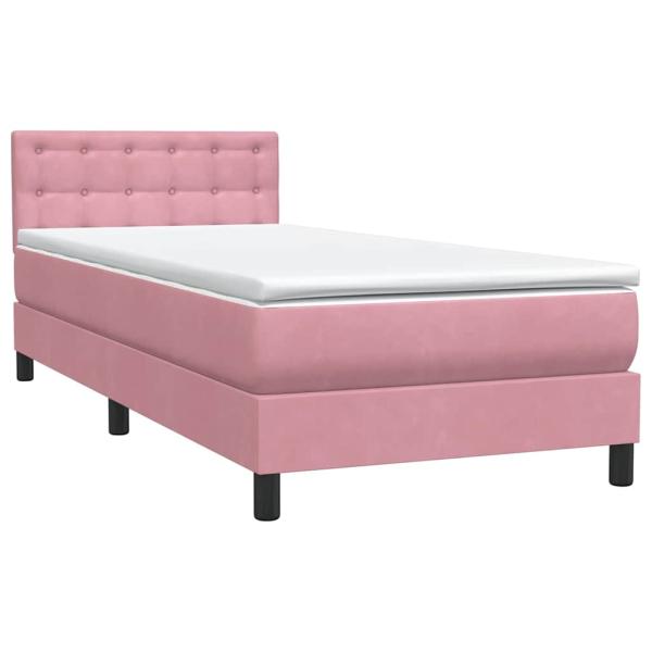Boxspringbett mit Matratze Rosa 90x210 cm Samt