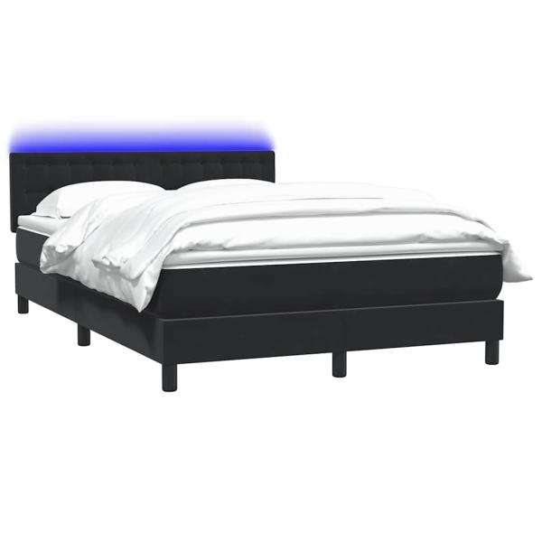 Boxspringbett mit Matratze Schwarz 140x210 cm Samt