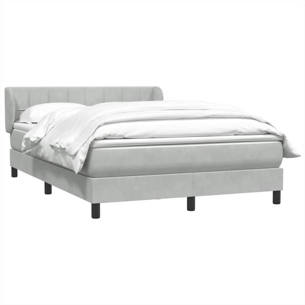 Boxspringbett mit Matratze Hellgrau 140x210 cm Samt