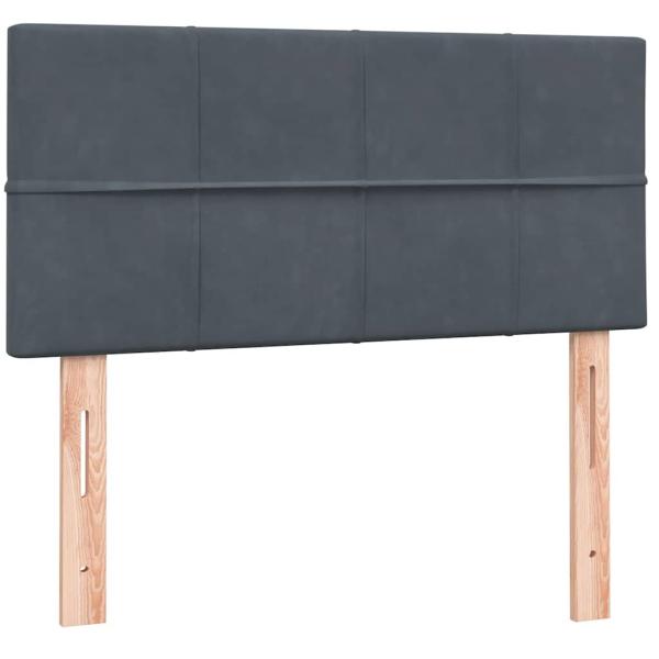 Boxspringbett mit Matratze Dunkelgrau 90x220 cm Samt