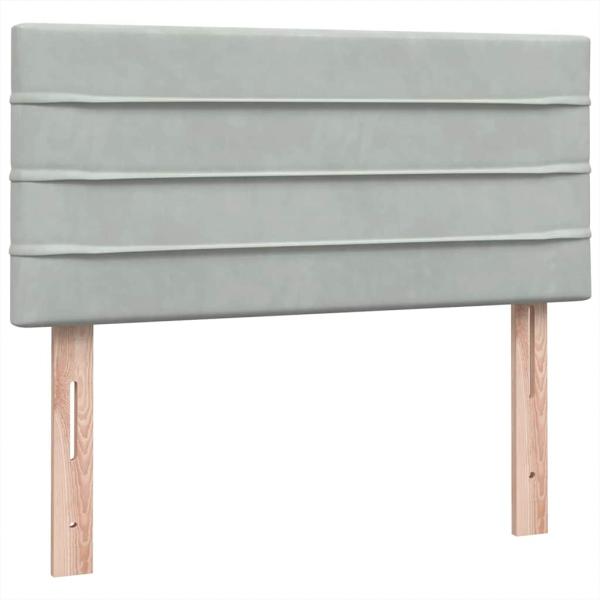 Boxspringbett mit Matratze Hellgrau 80x220 cm Samt