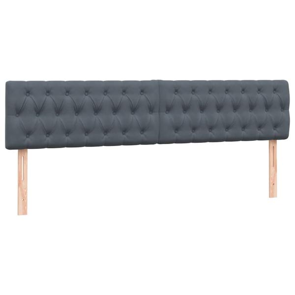 Boxspringbett mit Matratzen Dunkelgrau 180x220 cm Samt