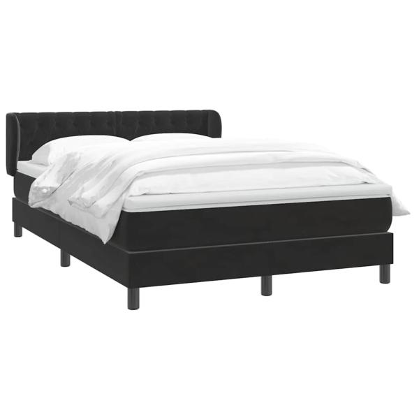 Boxspringbett mit Matratze Schwarz 160x210 cm Samt