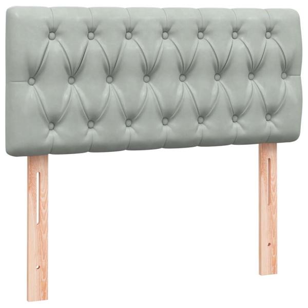 Boxspringbett mit Matratze Hellgrau 80x210 cm Samt