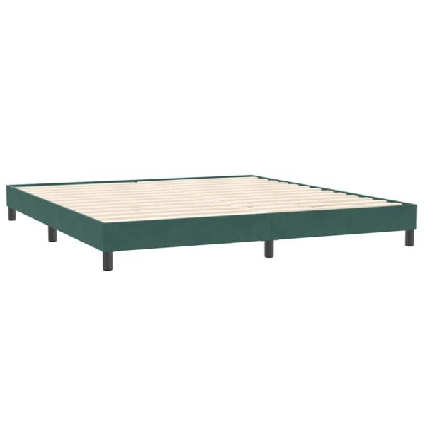 Boxspringbett mit Matratze Dunkelgrün 180x220 cm Samt
