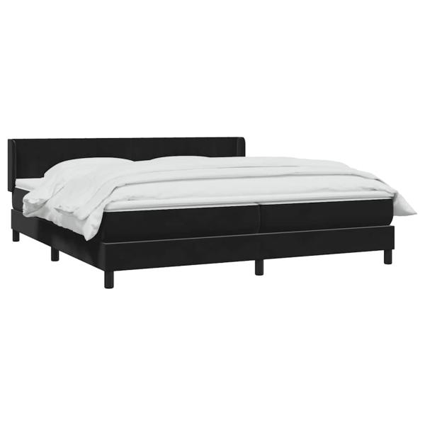 Boxspringbett mit Matratze Schwarz 180x220 cm Samt
