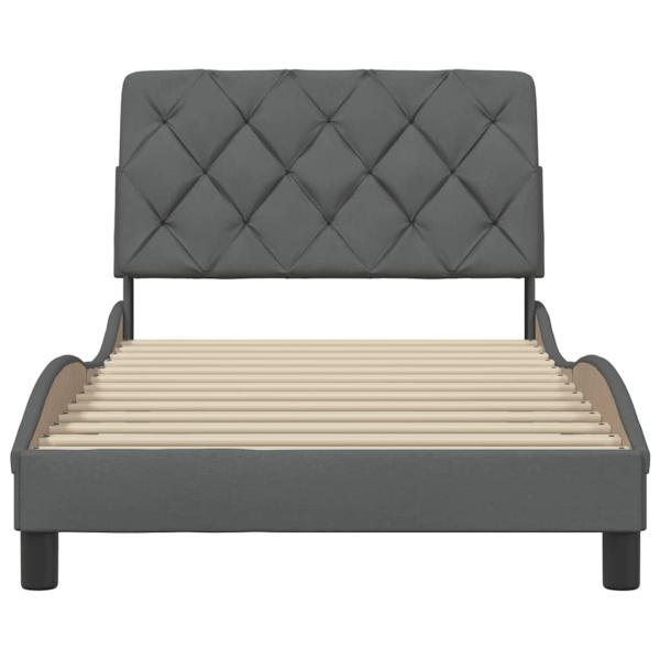 Bettgestell ohne Matratze Dunkelgrau 100x200 cm Stoff
