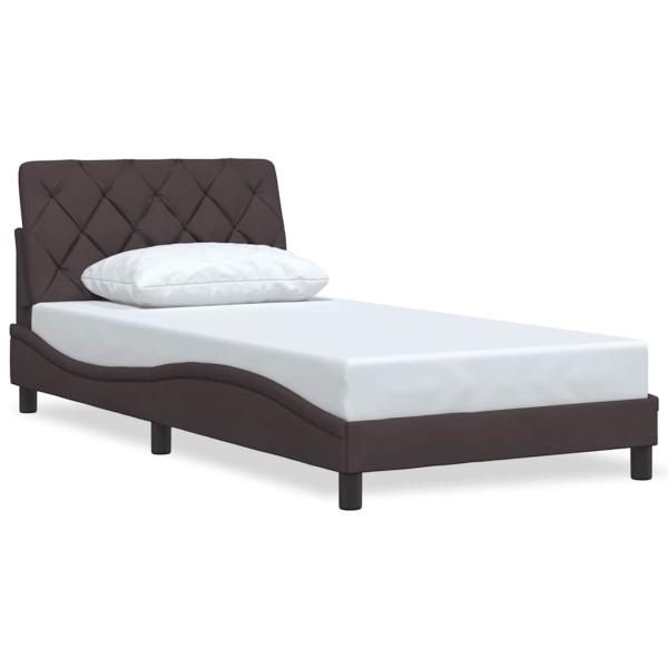 Bettgestell ohne Matratze Dunkelbraun 100x200 cm Stoff