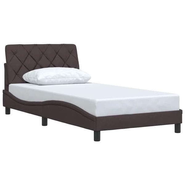 Bettgestell ohne Matratze Dunkelbraun 100x200 cm Stoff