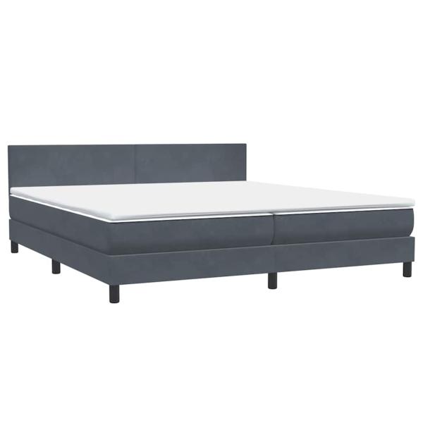 Boxspringbett mit Matratze Dunkelgrau 180x210 cm Samt