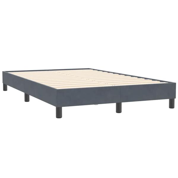 Boxspringbett mit Matratze Dunkelgrau 120x210 cm Samt