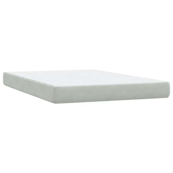 Boxspringbett mit Matratze Hellgrau 160x210 cm Samt
