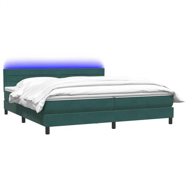 Boxspringbett mit Matratze Dunkelgrün 180x220 cm Samt