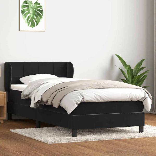 ARDEBO.de - Boxspringbett mit Matratze Schwarz 90x210 cm Samt
