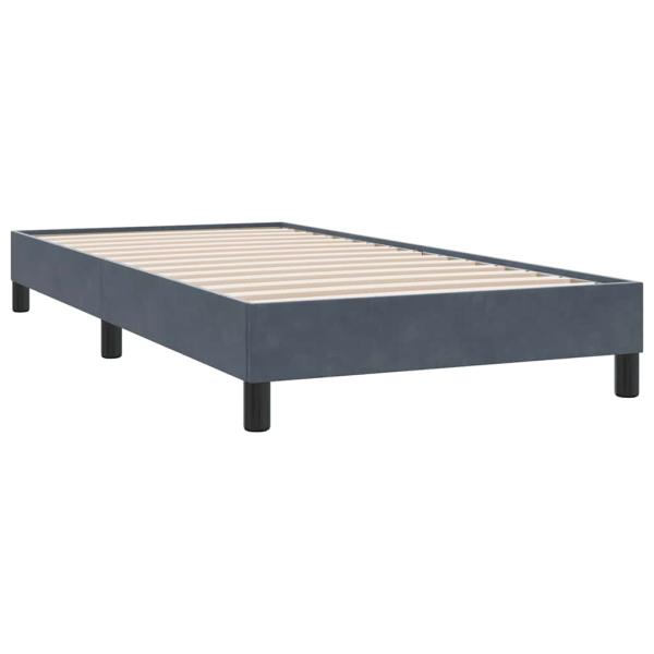 Boxspringbett mit Matratze Dunkelgrau 80x210 cm Samt