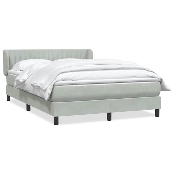 Boxspringbett mit Matratze Hellgrau 160x210 cm Samt