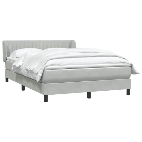 Boxspringbett mit Matratze Hellgrau 160x210 cm Samt