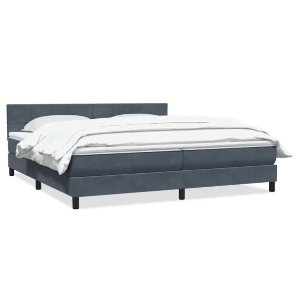 Boxspringbett mit Matratze Dunkelgrau 180x220 cm Samt