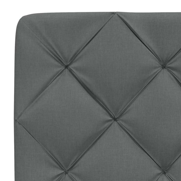 Bettgestell mit LED ohne Matratze Dunkelgrau 120x200 cm Stoff