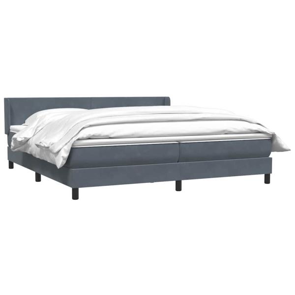 ARDEBO.de - Boxspringbett mit Matratze Dunkelgrau 180x220 cm Samt