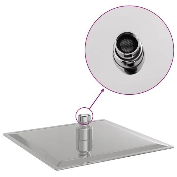 Regenbrause Edelstahl 304 20x20 cm Quadrat