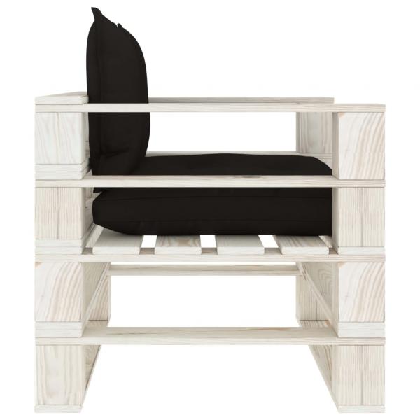 Garten-Palettensofa mit Kissen in Schwarz Holz